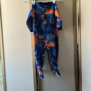 Carters Blue and Orange dinosaur Patterned sleeper 18 months